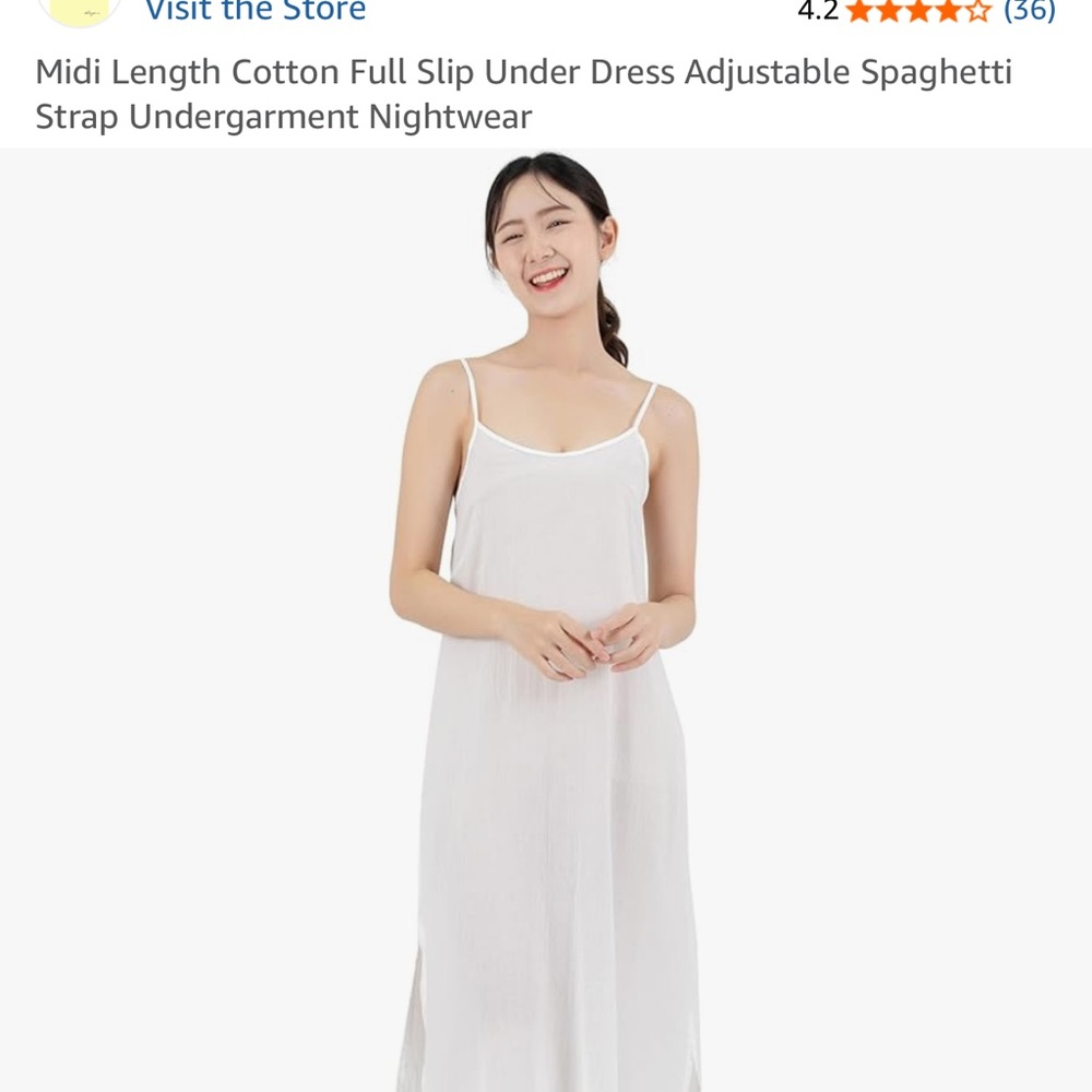 White Adjustable Spaghetti Strap Slip Dress